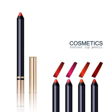 Lip Pencil Set Stock Illustration