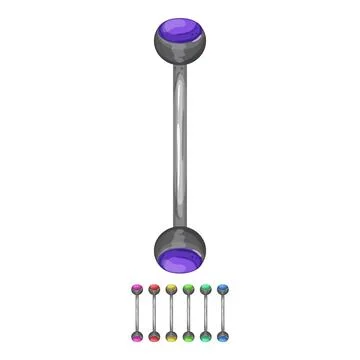 Lip piercing ring cartoon vector graphic Illustrazione stock
