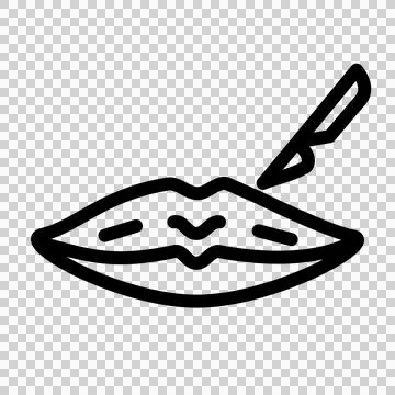 Lip surgery for decrease size of lip Stockillustratie