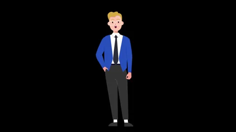 Lip syncing Facial Animation for narration. male character businessman speaking Stock Footage 161493486