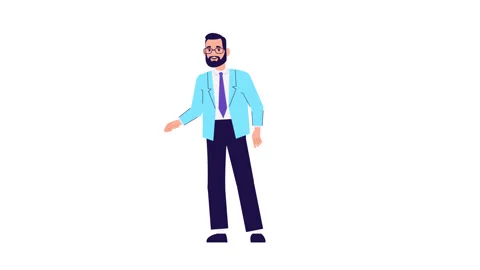 Lip syncing Facial Animation for narration. male character businessman speaking Stock Footage 258462641