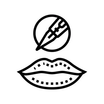 Lip tattoo line icon vector illustration Stock Illustration