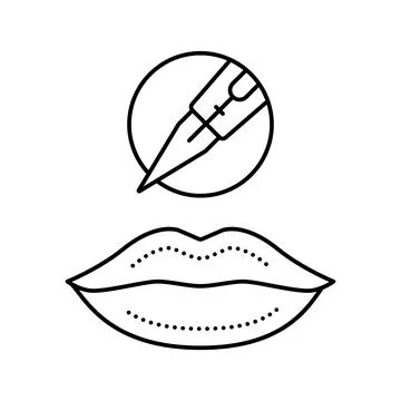Lip tattoo line icon vector illustration 스톡 일러스트