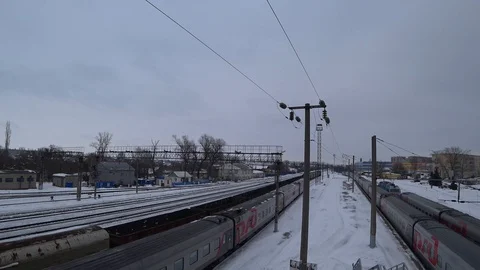 Lipetsk train station in winter Stock Footage 88362381