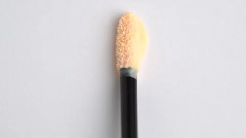 Lipgloss make-up vertical smudge, smear. Cosmetic liquid lip gloss, lipstic.. Stock Footage 265144213