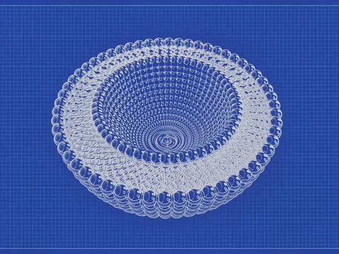 Liposome Bi-layer Structure 3D rendering blueprint Illustration Stock Illustration
