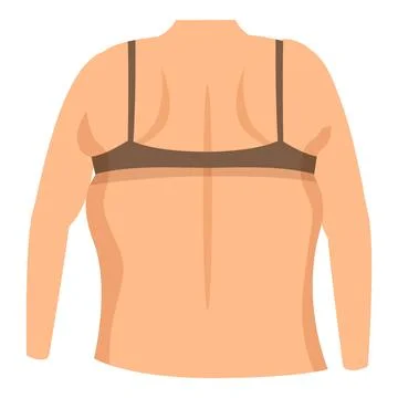 Liposuction back icon cartoon vector. Female fat slim イラスト素材