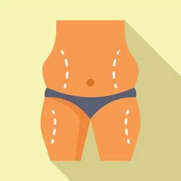 Liposuction body surgery icon flat vector. Medicine cellulite Stock Illustration