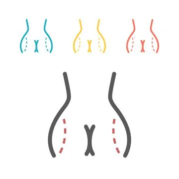 Liposuction of hips and thighs. Plastic surgery line icon. Vector illustration Stock Illustration