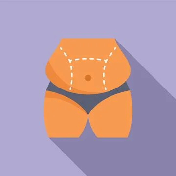 Liposuction procedure beauty icon flat vector. Abdominal operation Stock Illustration