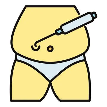 Liposuction procedure reshaping body fat on abdomen vector Stock Illustration