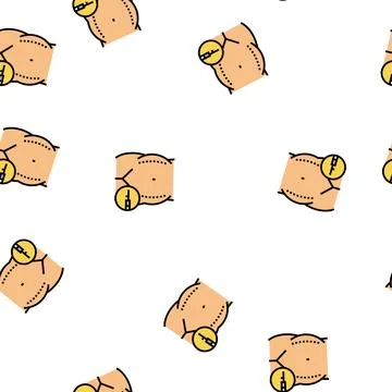 Liposuction surgery vector seamless pattern Stock Illustration
