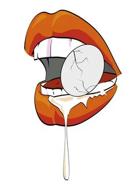 Lips and egg Stock Illustration