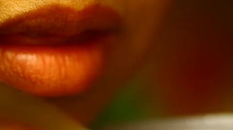 Lips and Spoon Stock Footage 63020735