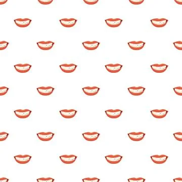 Lips and tooth gem smiling beauty pattern 스톡 일러스트