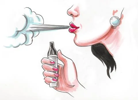 Lips and vaporizer Stock Illustration