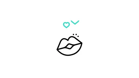 Lips Animated Icon Stock Footage 320234069