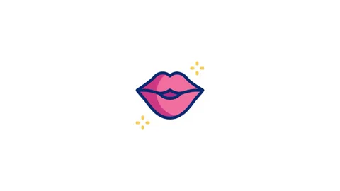 Lips Animated Icon Stock Footage 320343151