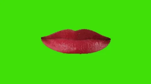 Lips animation on green screen 動画素材 329970016