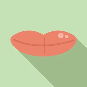 Lips articulation icon flat vector. Education exercise Stock Illustration