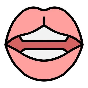 Lips articulation icon vector flat Illustration