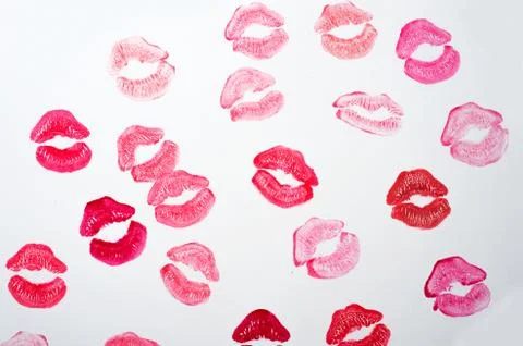Lips background at white Stock Photos