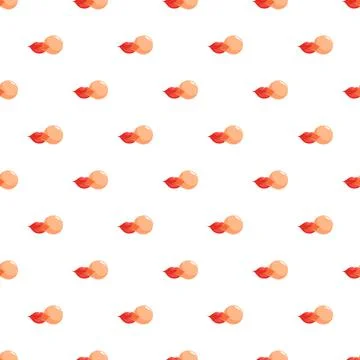 Lips blowing bubble gum pattern on white background Stock Illustration