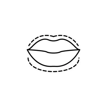 Lips botox enlarge augment icon. Element of beauty and anti aging icon for Illustrazione stock