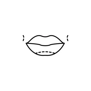 Lips botox enlarge augment icon. Element of beauty and anti aging icon for Stock Illustration