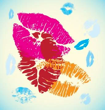 Lips chain Stock Illustration