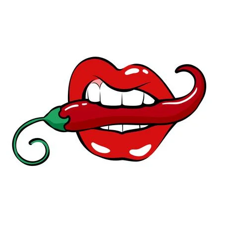 Lips With Chilli Pepper Stock Illustration
