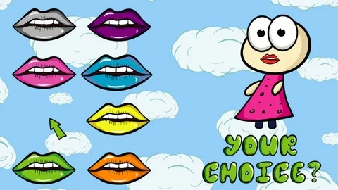 Lips colorful and choice cloud Stock Footage 112249332