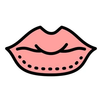 Lips correction icon, outline style Stock Illustration