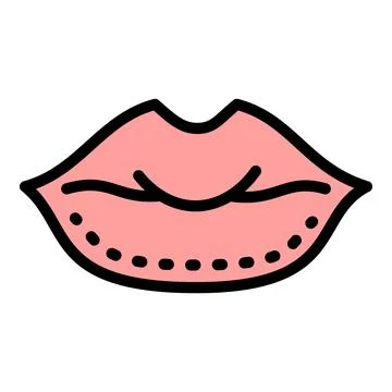 Lips correction icon, outline style Stock Illustration