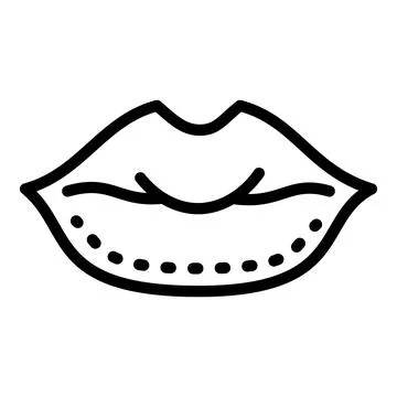 Lips correction icon, outline style Stock Illustration