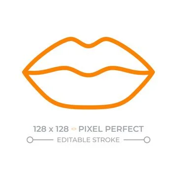 Lips cosmetics two color line icon Stock Illustration