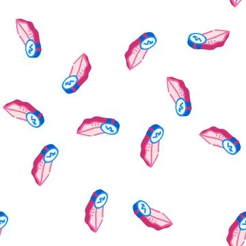 Lips cutting ache isometric icon seamless pattern 스톡 일러스트