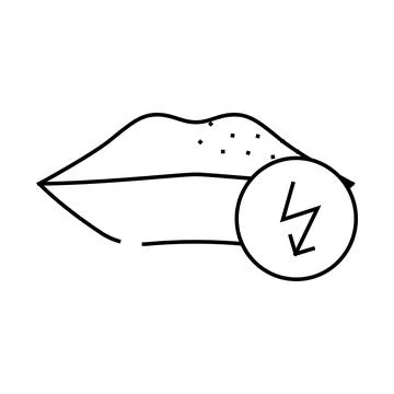 Lips cutting ache line icon vector illustration Illustrazione stock