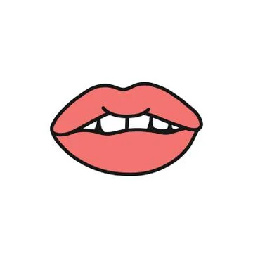 Lips doodle icon, vector illustration Stock Illustration