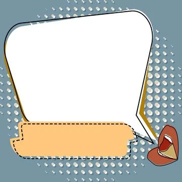Lips Drawing Sharing Positive Comments And Good Reactions Through Speech Bubble Illustrazione stock