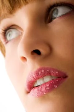 Lips with drops Stock Photos