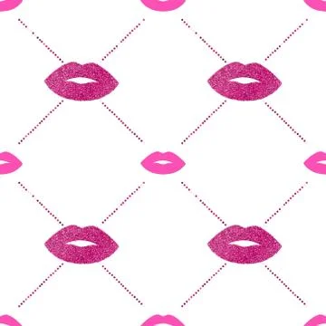 Lips with glitter vector pattern Stock Illustration