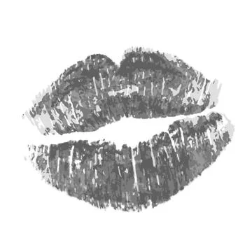Lips grayscale isolated Stock Illustration