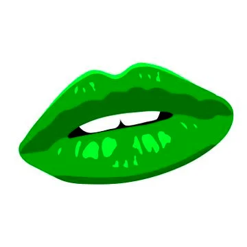 Lips green イラスト素材