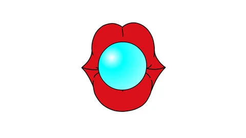Lips Gum animation HD Stock Footage 86751935