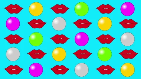 Lips Gum Backgrounds Animation Full HD 25 fps Stock Footage 123484566