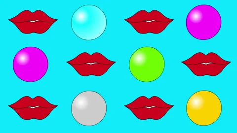 Lips Gum Backgrounds Animation Installation  Full HD 25 fps Stock Footage 123484556