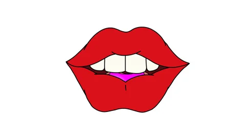 Lips Gum Looping Animation Full HD 25 fps Stock Footage 123484117