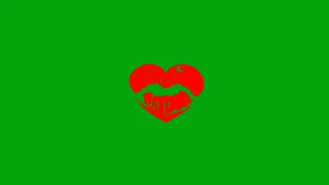 Lips Heart Green Screen Animation Video stock 340177239