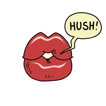 Lips hush silence Stock Illustration
